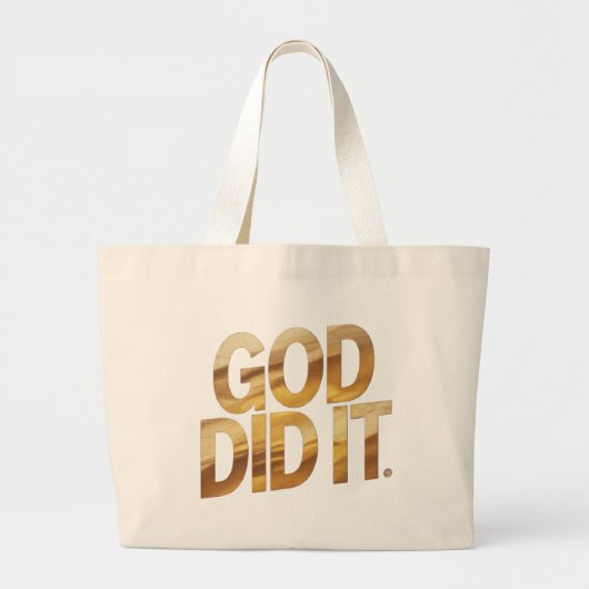 God Did It – Faith-Inspired Christian Tote Bag ラージトートバッグ (正面)