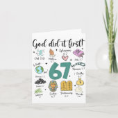 God Did It First 67 Meme Retro Christian Funny Fai カード (正面)
