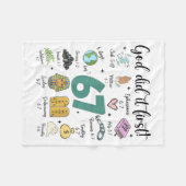 God Did It First 67 Meme Retro Christian Funny Fai フリースブランケット (正面(横))