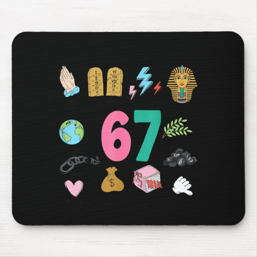 God Did It First Christian 6 7 Meme Six Seven Bibl マウスパッド (正面)