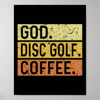 God Disc Golf Coffee Jesus Frisbee Disc Golfer  ポスター