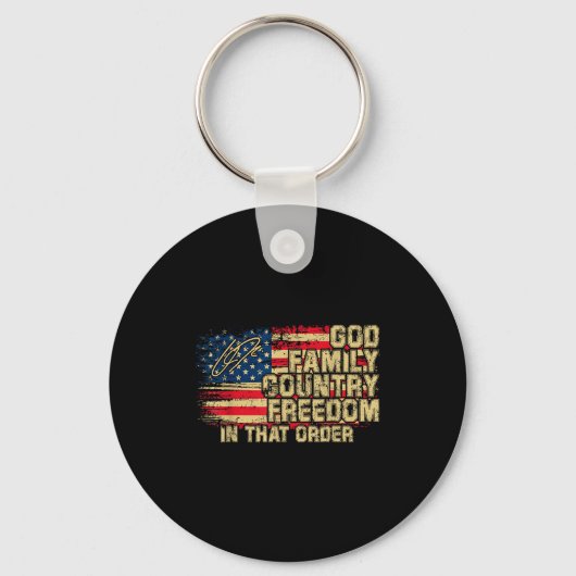 God Family Country Dom In That Order For Suprters  キーホルダー (正面)