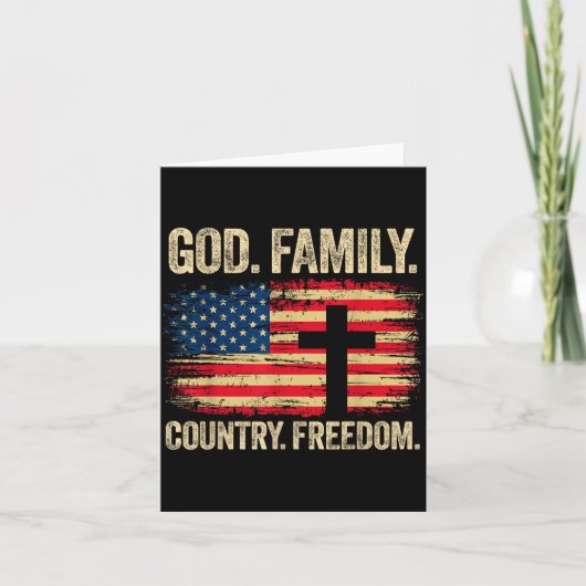 God Family Country Dom Usa Flag Cross  カード (正面)