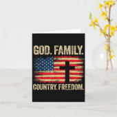 God Family Country Dom Usa Flag Cross  カード (黄色い花)