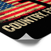 God Family Country Dom Usa Flag Cross  ポスター (角)