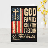 God Family Country Freedom In That Order Usa Flag  カード (黄色い花)
