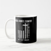 God Family Country In That Order Patriotic Christi コーヒーマグカップ (左)