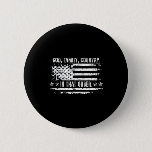 God Family Country Patriotic Faith Pride Usa For S 缶バッジ (正面)