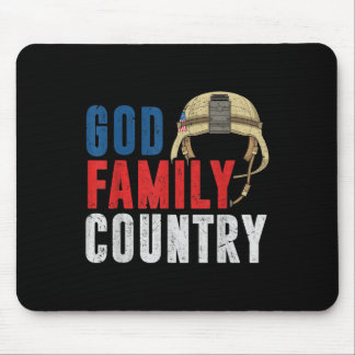 God Family Country Soldier Usa American 誇りを持った Mem マウスパッド
