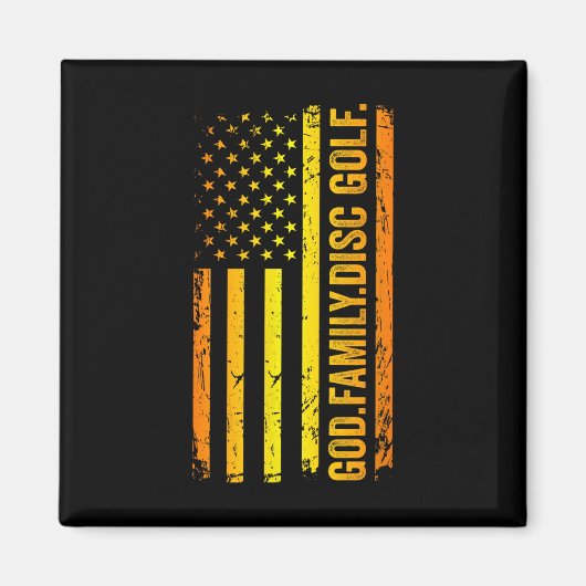God Family Disc Golf Us American Flag Father's Day マグネット (正面)