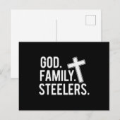 God Family Steelers Pro Us Flag Father's Day Dad.p 案内ポストカード (正面/裏面)
