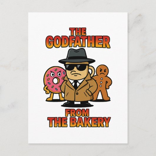 God Father from Bakery – Cartoon Coffee & Donuts ポストカード (正面)