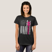 God Fearing Patriotic Pink Ribbon Faith American F Tシャツ (正面フル)