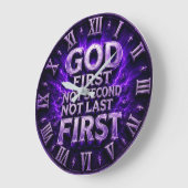 God First Christian Faith Reminder Gift ラージ壁時計 (傾斜)