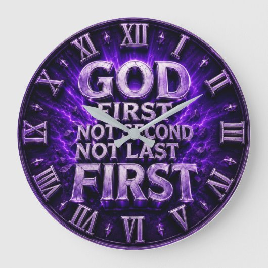 God First Christian Faith Reminder Gift ラージ壁時計 (正面)