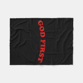 God First Tシャツ.png フリースブランケット (正面(横))