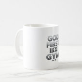God First Then Gym Mug – Christian Workout Motivat コーヒーマグカップ (正面左)