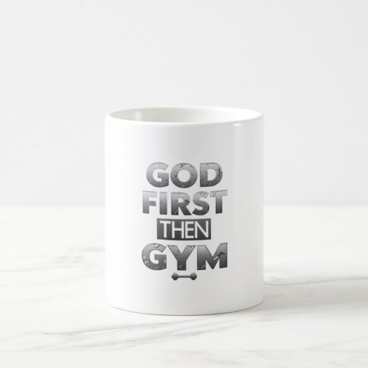 God First Then Gym Mug – Christian Workout Motivat コーヒーマグカップ (中央)