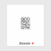 God First Then Gym Mug – Christian Workout Motivat シール (シート)