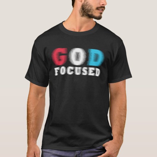 God Focused Awesome Christian Faith Graphic Wear S Tシャツ (正面)