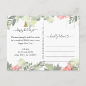 God Foilメリーフェスティバル緑のパーソナライズされた写真 シーズンポストカード (裏面)