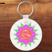 God Ganesha and flower - Keychain キーホルダー (正面)