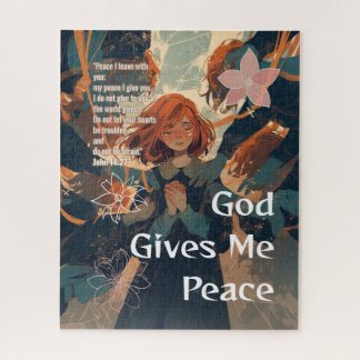 God Gives Me Peace - Christian Vintage Retro Anime ジグソーパズル
