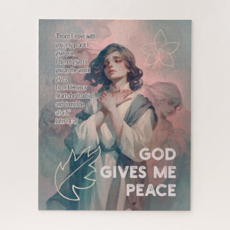 God Gives Me Peace - Christian Vintage Retro Anime ジグソーパズル