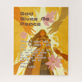 God Gives Me Peace - Christian Vintage Retro Anime ジグソーパズル
