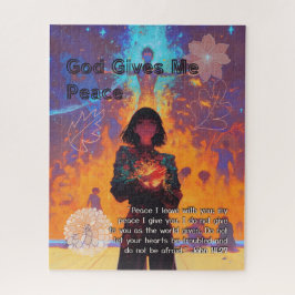 God Gives Me Peace - Christian Vintage Retro Anime ジグソーパズル