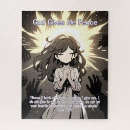 God Gives Me Peace - Christian Vintage Retro Anime ジグソーパズル