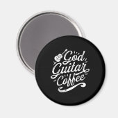 God Guitar Coffee Music Lover おもしろい Christian マグネット (正面/裏面)