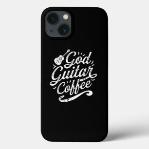 God Guitar Coffee Music Lover おもしろい Christian iPhone 13ケース