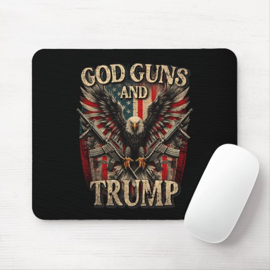 God Gunsとトランプ第2修正国旗Eagle Americ マウスパッド (マウス)