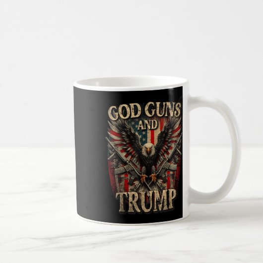 God Gunsとトランプ第2修正旗イーグル コーヒーマグカップ (右)