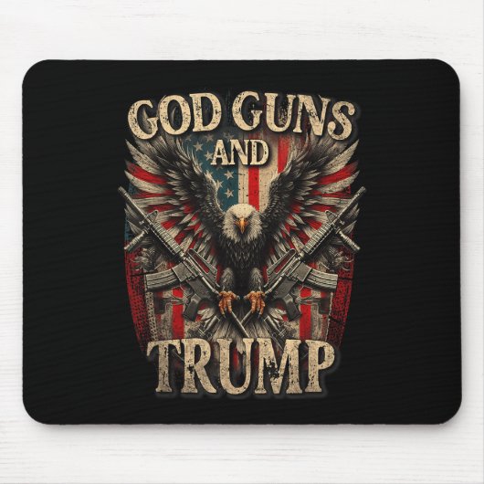 God Gunsとトランプ第2修正旗イーグル マウスパッド (正面)
