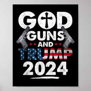 God Gunsとトランプ2024アメリカ国旗 ポスター
