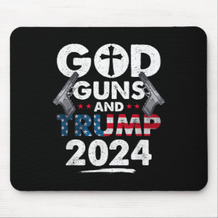 God Gunsとトランプ2024アメリカ国旗 マウスパッド