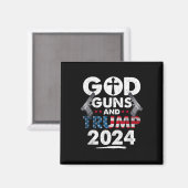 God Gunsとトランプ2024アメリカ国旗 マグネット (正面/裏面)