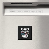 God Gunsとトランプ2024アメリカ国旗 マグネット (インサイチュ (食洗機))
