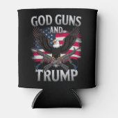 God Gunsとトランプ・イーグル・アメリカ国旗のヴィンテージ 缶クーラー (正面)