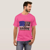 God GunsとBacon Usa Flag Love Of Country Tee Tシャツ (正面フル)
