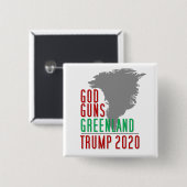 God Guns Greenland Trump 2020 缶バッジ (正面&裏面)