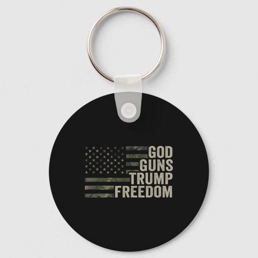 God Guns Trump Freedom - Camouflage おもしろい Pro Gun キーホルダー (正面)