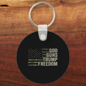 God Guns Trump Freedom - Camouflage おもしろい Pro Gun キーホルダー (正面)