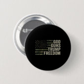 God Guns Trump Freedom - Camouflage おもしろい Pro Gun 缶バッジ (正面&裏面)
