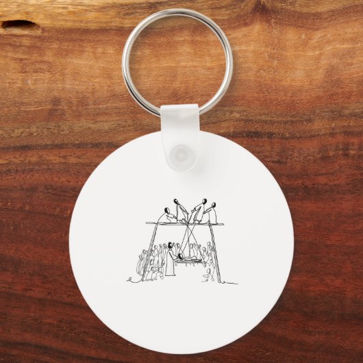 God Heals Man Of Palsy Let Down Through The Roof R キーホルダー (正面)