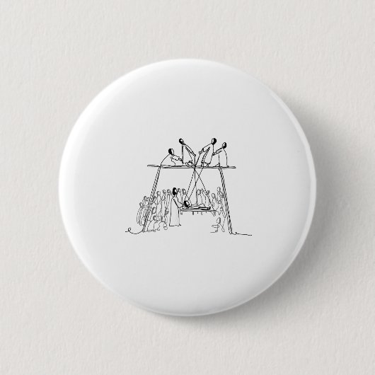 God Heals Man Of Palsy Let Down Through The Roof R 缶バッジ (正面)