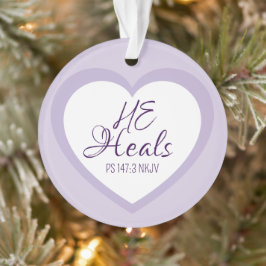 God Heals the Brokenhearted Light Purple Christmas オーナメント