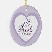 God Heals the Brokenhearted Light Purple Christmas セラミックオーナメント (右)